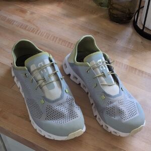 On Running Olive and Gray Sneakers